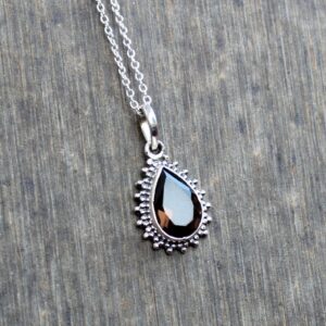 Smoky Quartz Pendant, Sterling Silver Jewelry, Natural Brown Quartz, Gift For Her, Thanksgiving Jewelry, Anniversary Gift, Christmas Jewelry