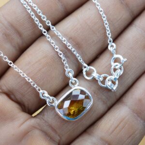 Smoky Quartz Sterling Silver Necklace: Elegant Gemstone Pendant