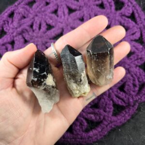 3 Smoky Quartz Points Gridding Set Healing Stones Crystals Crystal Grid Lot Point Parcel Bulk Smokey