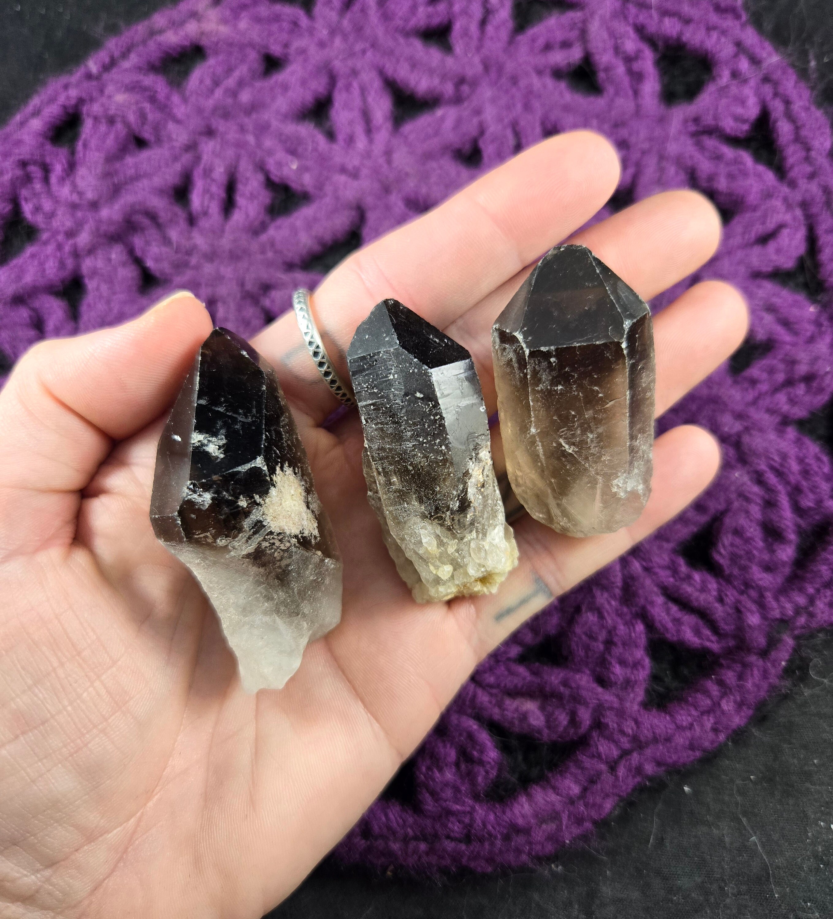 3 Smoky Quartz Points Gridding Set Healing Stones Crystals Crystal Grid Lot Point Parcel Bulk Smokey 3 Smoky Quartz Points Gridding Set Healing Stones Crystals Crystal Grid Lot Point Parcel Bulk Smokey
