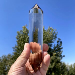 7.2"Natural Clear Smoky Quartz Crystal Points/Top Quality Himalayan Tibetan 24 Sided Double Terminated Vogel Wand/Reiki Healing Crystal Gift