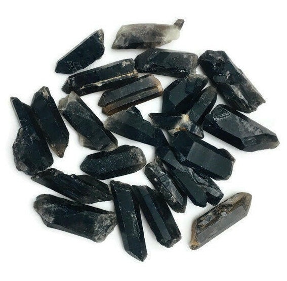 Smoky Quartz Crystal Points: Black Raw Gemstone Bulk Lot (30-60mm) 100 Grams Bag