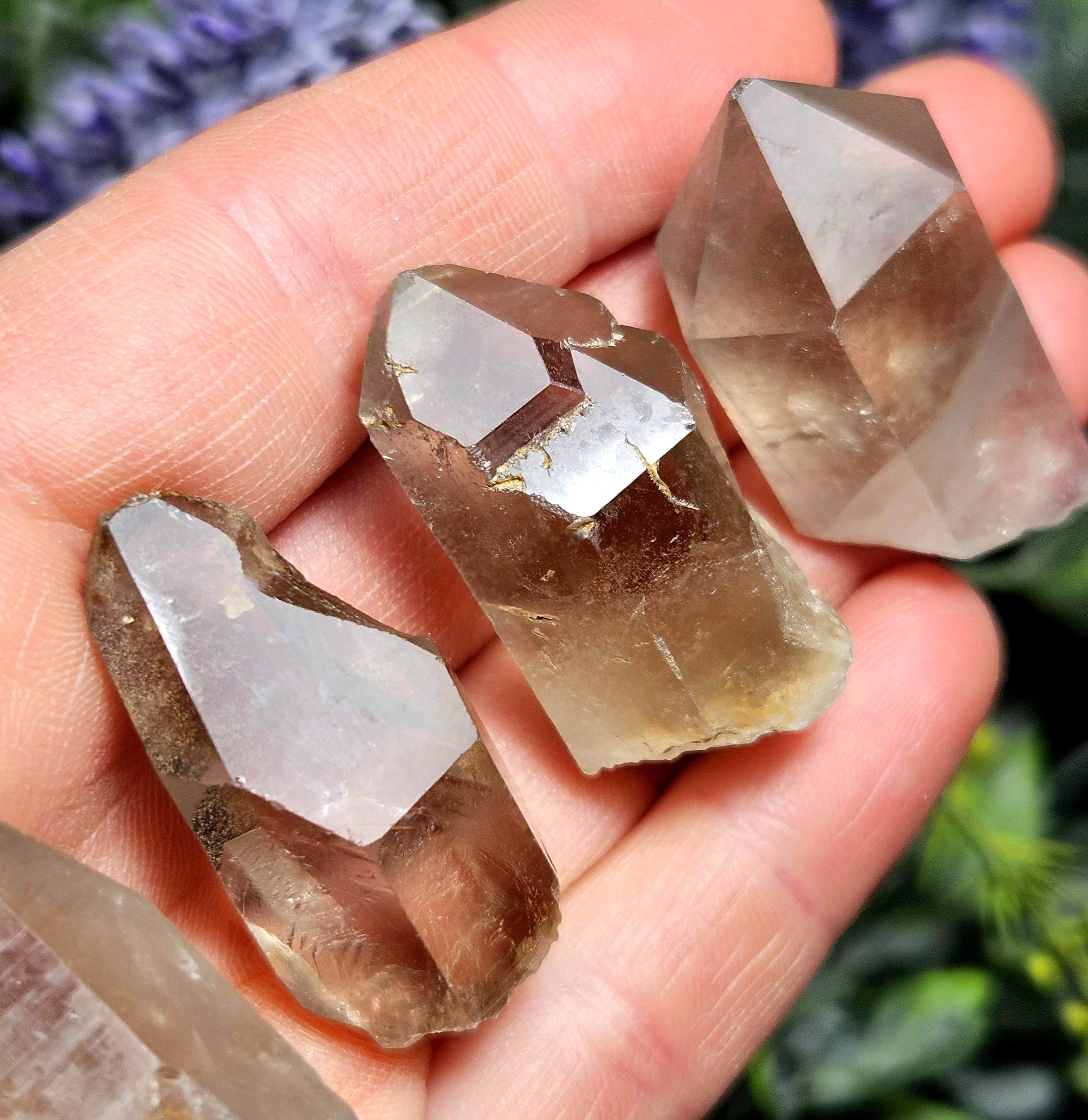 Smoky Quartz Crystal Point, Diamantina Quartz - Raw Striated Quartz Seed Crystal