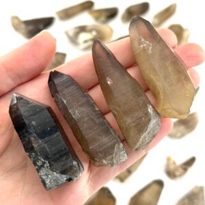 Smoky Quartz Crystal Point | Natural Raw Mineral Specimen From Namibia