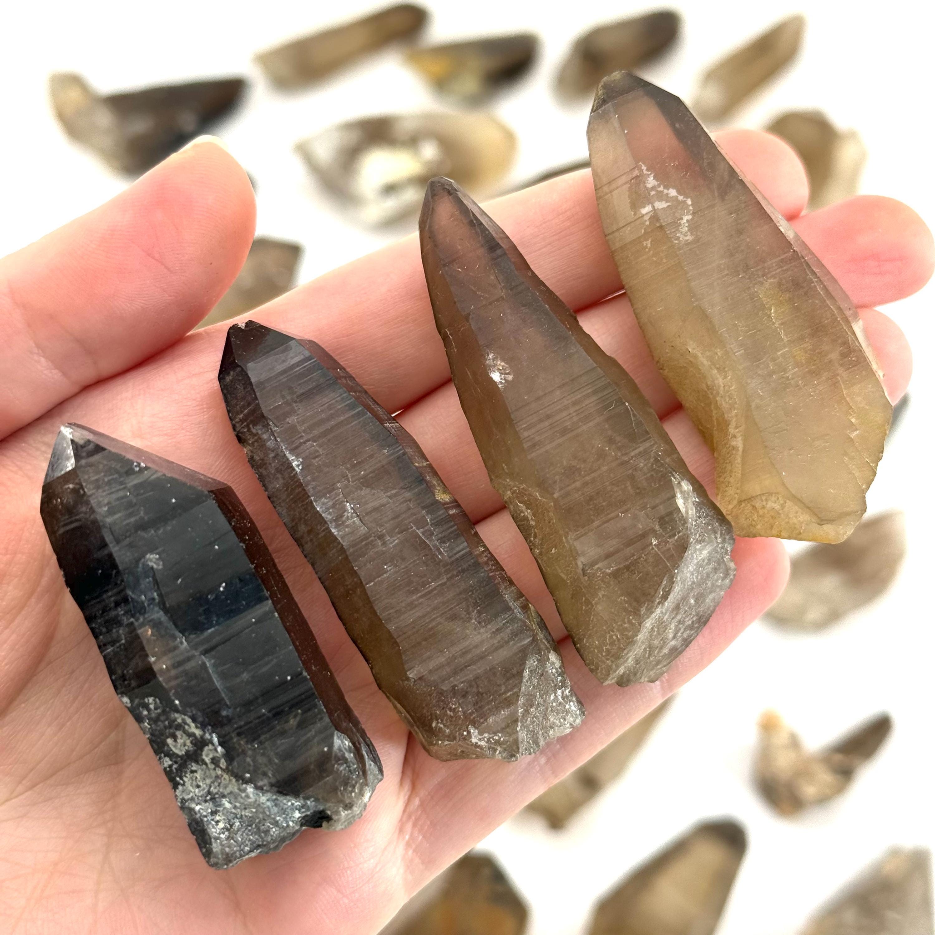 Smoky Quartz Crystal Point | Natural Raw Mineral Specimen From Namibia