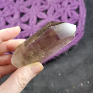 Smoky Quartz Crystal Phantom Point Brazil Terminated Etched Natural Wand Untreated Unheated Smokey Etched