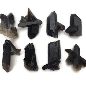 Double Smoky Quartz Point: Raw Black Crystal Wand (35-50 mm)