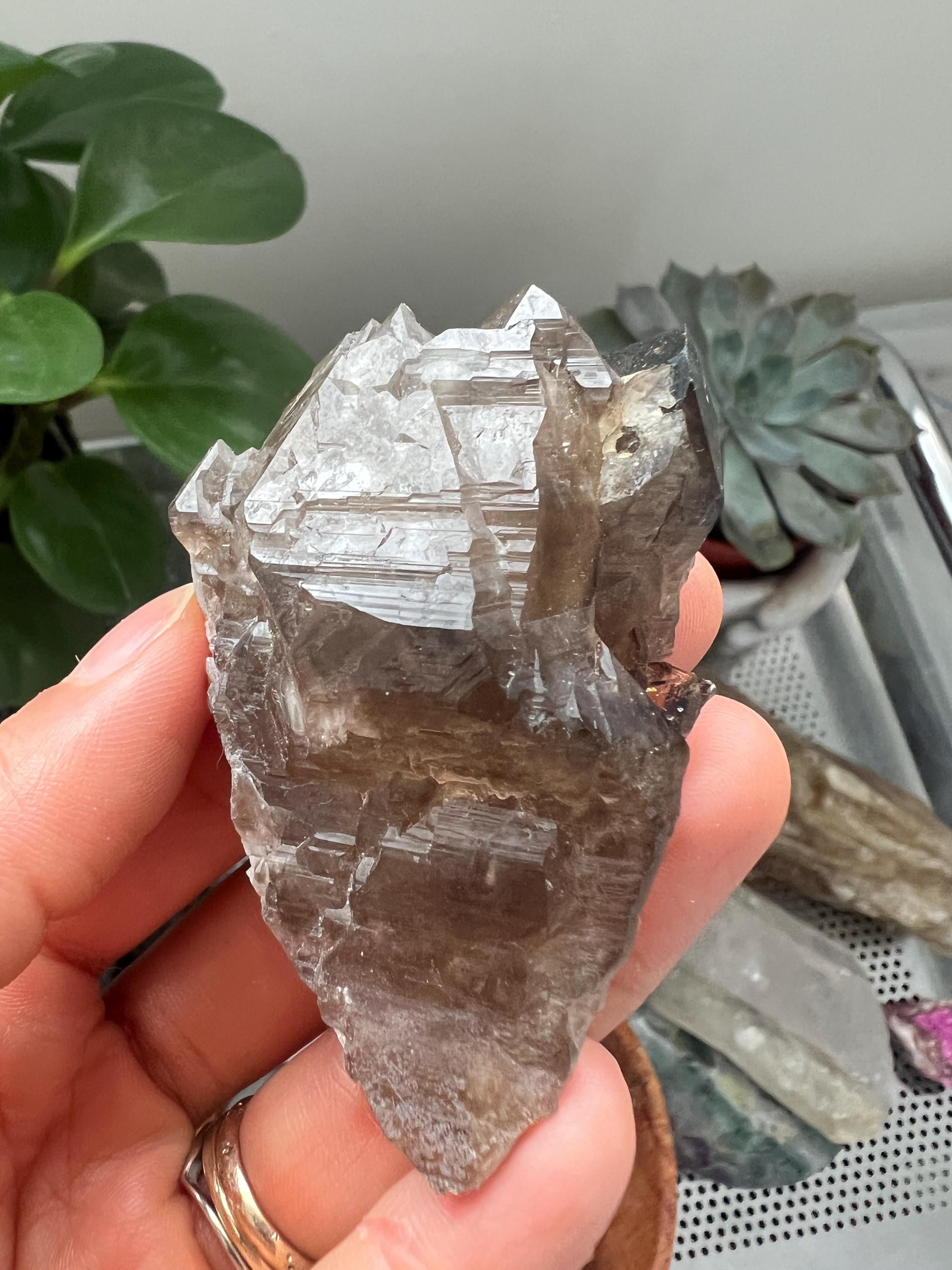 Elestial Smoky Quartz, Double Terminated Crystal (zimbabwe)