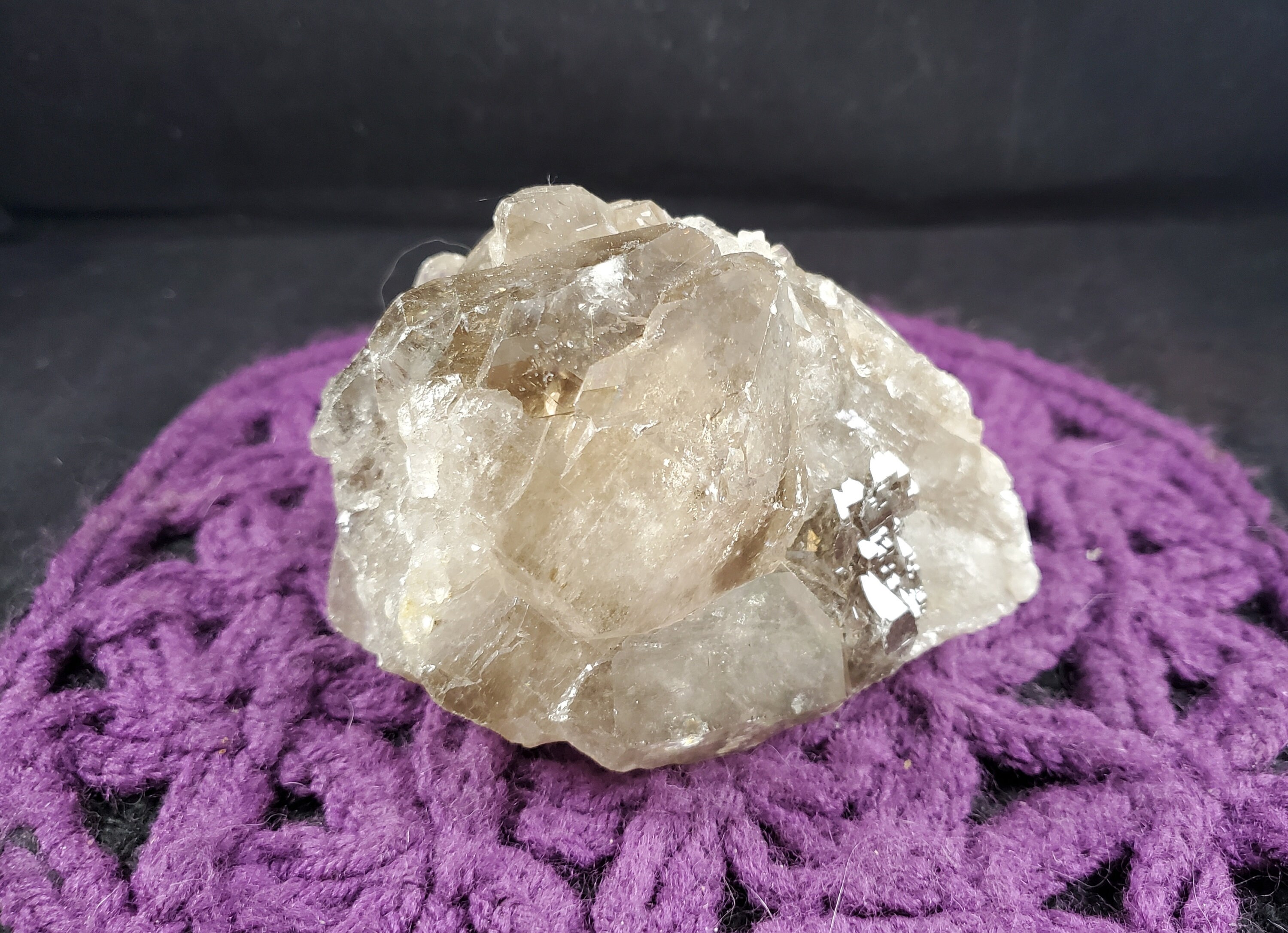 Large Elestial Smoky Quartz Crystal Cluster Etched Point Multi Terminated Brazil Smoky Xl Cabinet Specimen