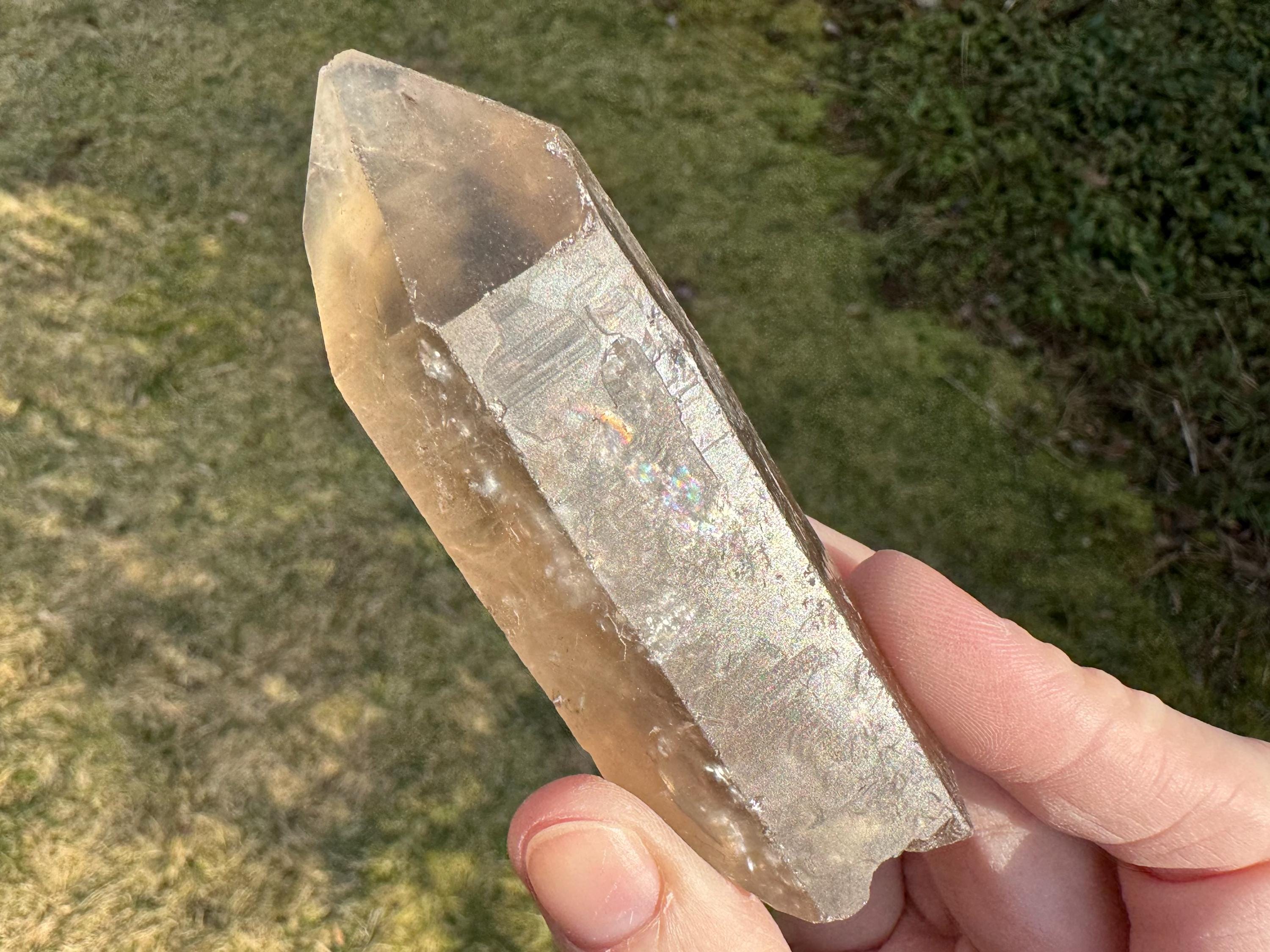 Natural Smoky Quartz Point: Raw Grounding Crystal (3.6") #7