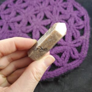 Peach Orthoclase Smoky Quartz Crystal Point Small Tower Natural Mini Brazil