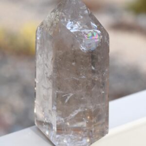 Rainbow Filled Smoky Quartz Tower
