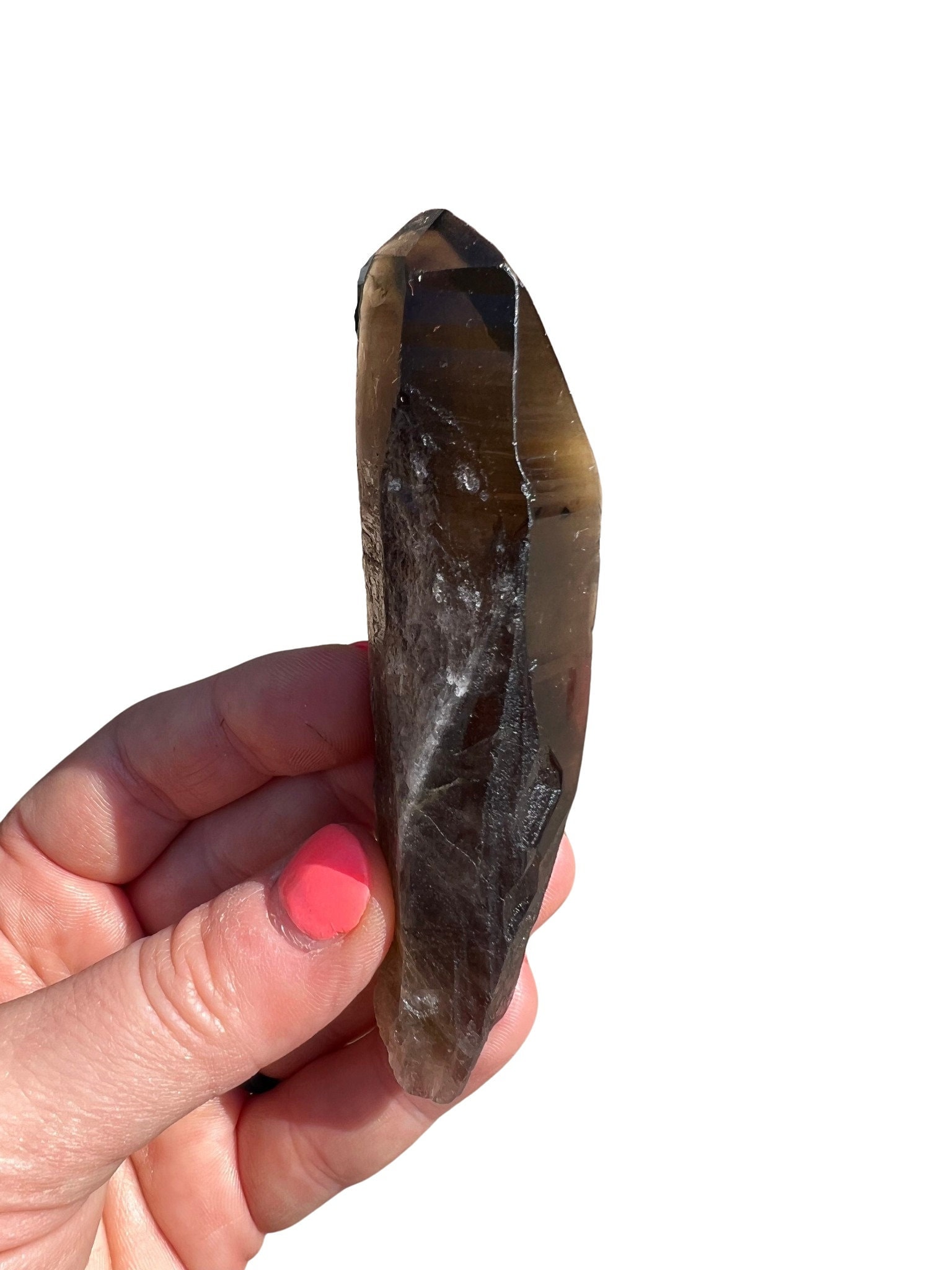 Raw Smoky Quartz Lemurian Point Crystal - Natural Smoky Lemurian Point - Raw Smoky Quartz Lemurian Wand - Smoky Lemurian Wand W/ Striations Raw Smoky Quartz Lemurian Point Crystal - Natural Smoky Lemurian Point - Raw Smoky Quartz Lemurian Wand - Smoky Lemurian Wand W/ Striations