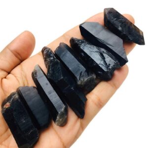 Raw Smoky Quartz Crystal Points: Bulk Set of 10, Medium-Large