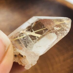 Rutilated Smoky Quartz Point: Raw Crystal Wand (7.3G)