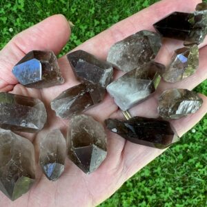 Set Of Thirteen Smoky Quartz Points, Lot Of Smokey Quartz Crystals From Brazil, Small Points For Jewelry, Crystal Grid, Gifts For Her #4