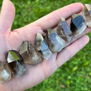 Set Of Eight Smoky Quartz Points, Lot Of Smokey Quartz Crystals From Brazil, Crystal Points For Jewelry, For Crystal Grid, Gifts For Her #2