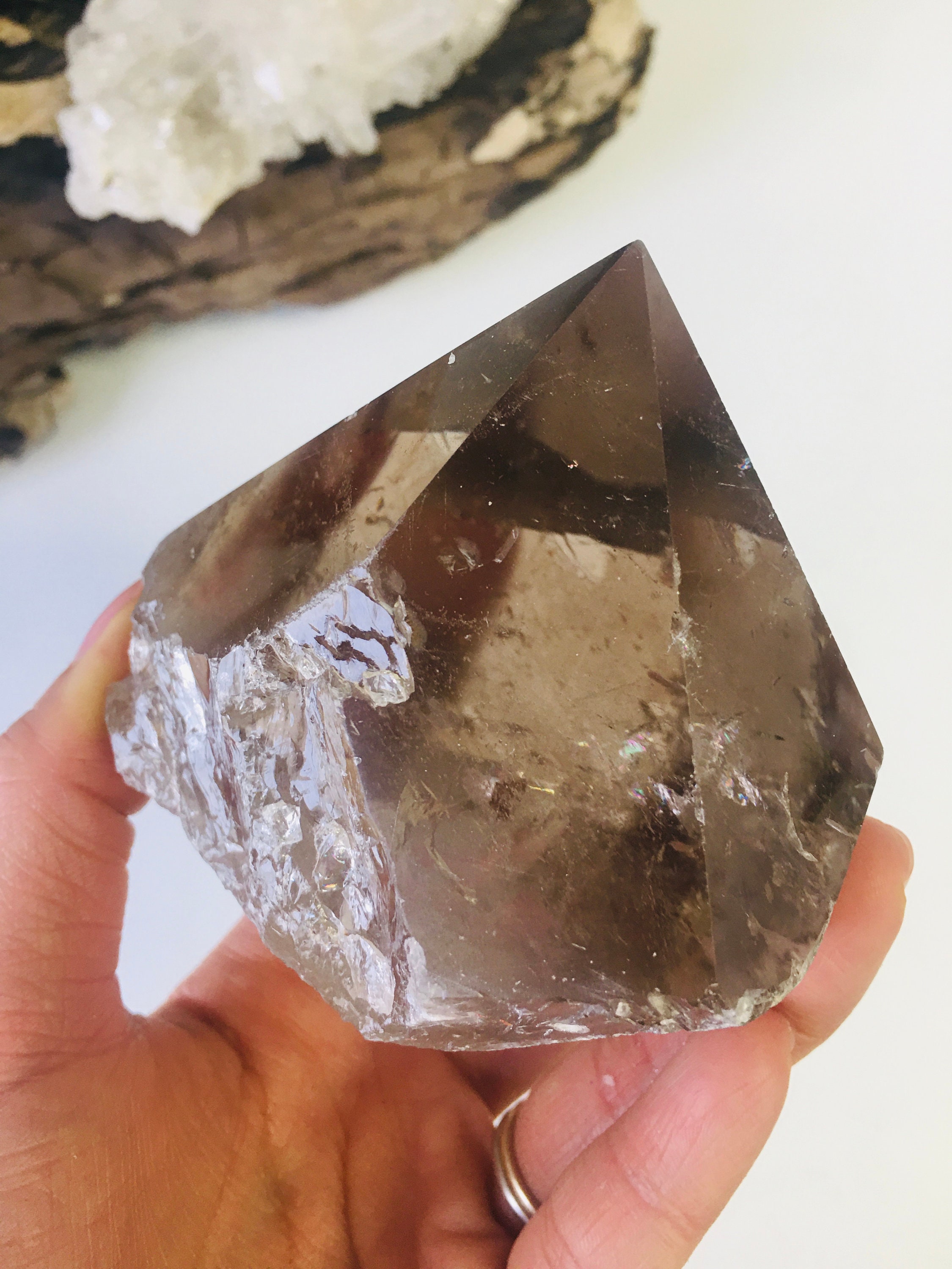 Smoky Quartz Point, Grounding Healing Stone (7.5cm)