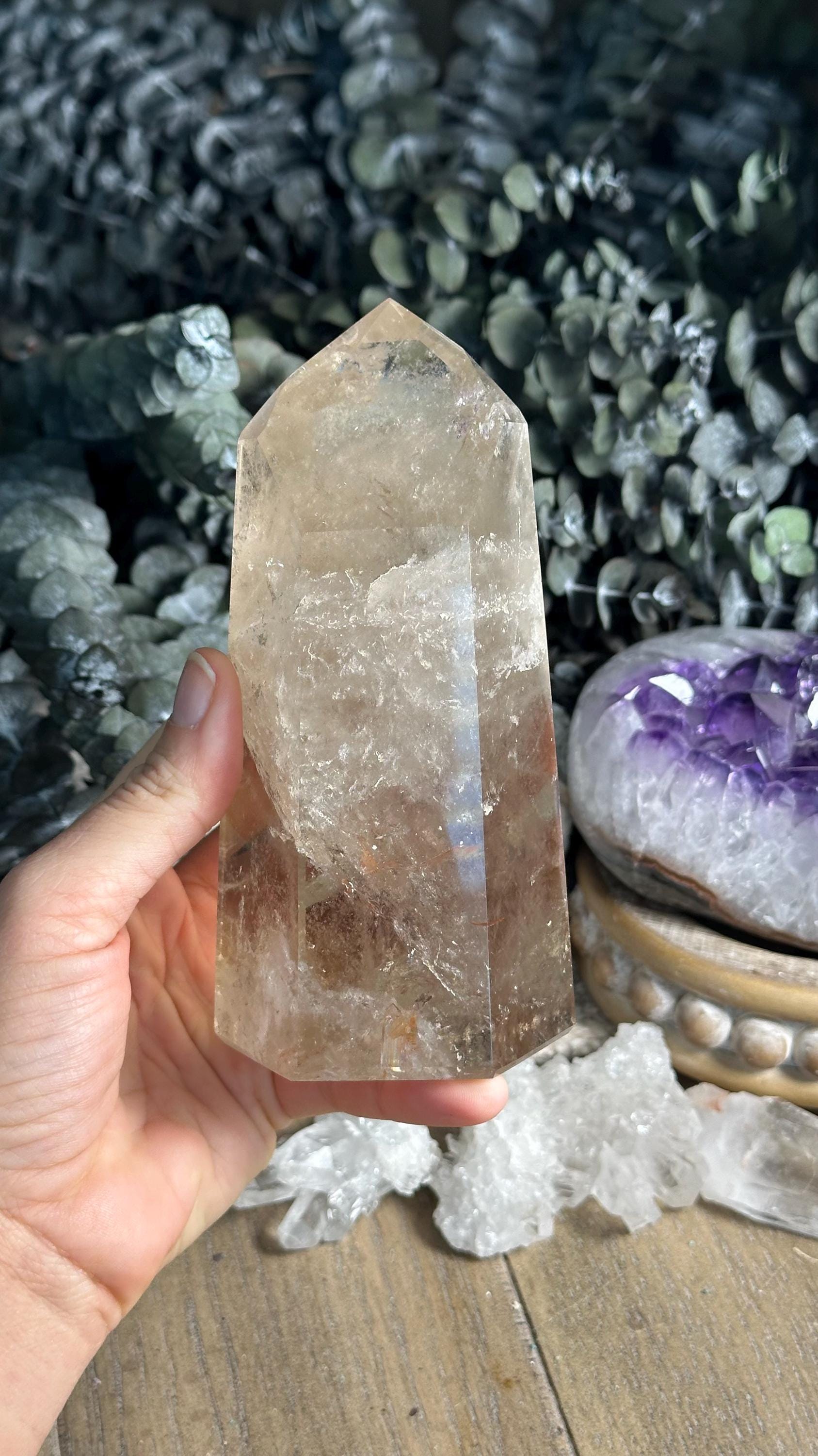 Smoky Quartz Tower • 5.5” Tall • 1 Lb 13.4 Oz • Polished Crystal Point