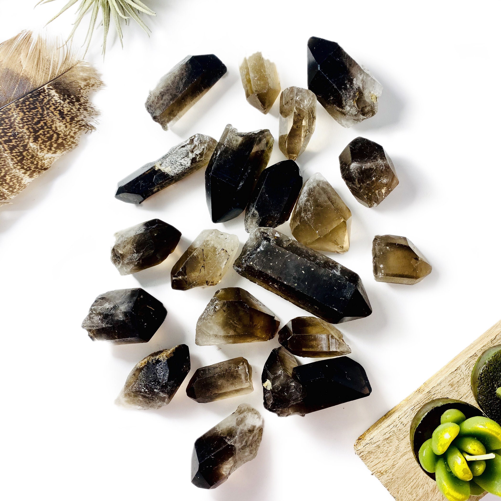 1 Lb Smokey Quartz Raw Points (ts-206)