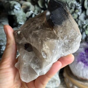 Brazilian Smoky Quartz Cluster – Extra Dark Color