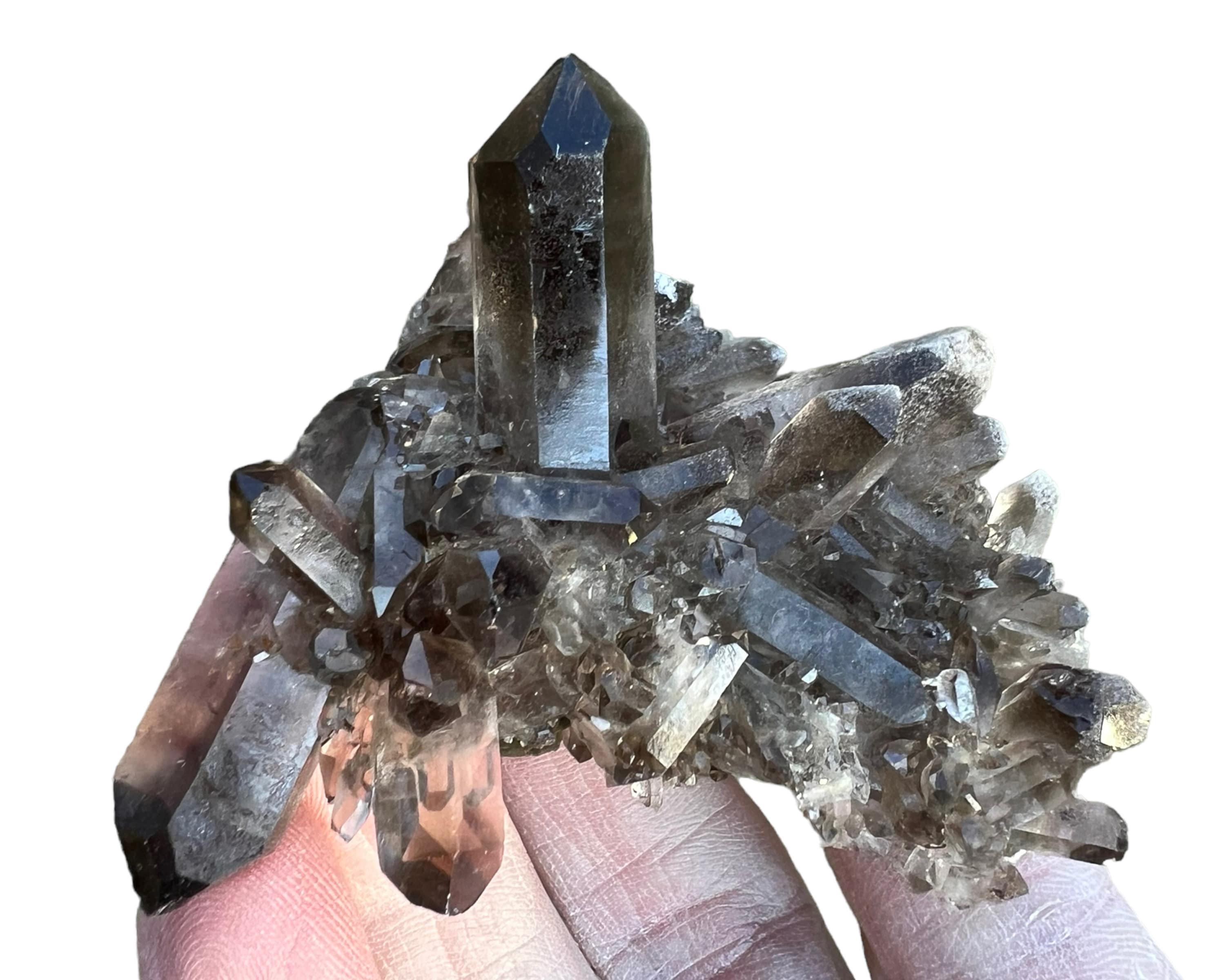 Smoky Quartz Cluster, Crystal Cluster, Crystal For Protection, Grounding, Home Decor, Witchy , Black Smokey, From Brazil #3
