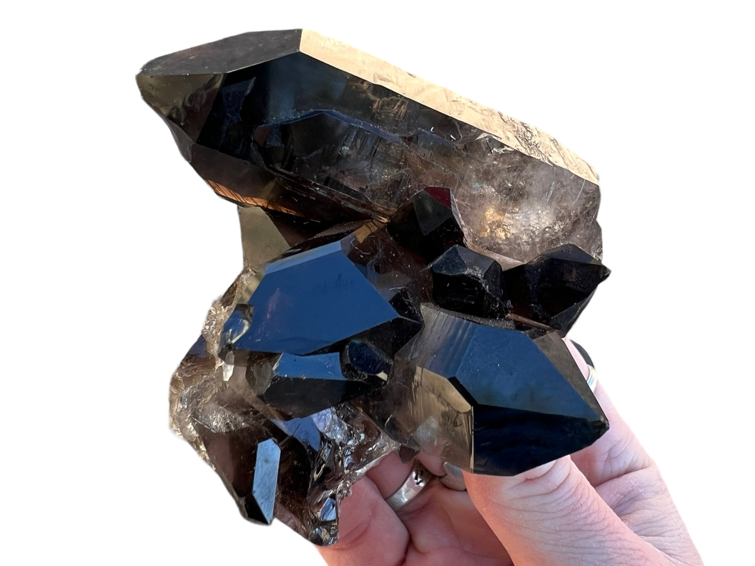 Smoky Quartz Cluster, Crystal For Protection, Grounding Home Decor From Brazil#1