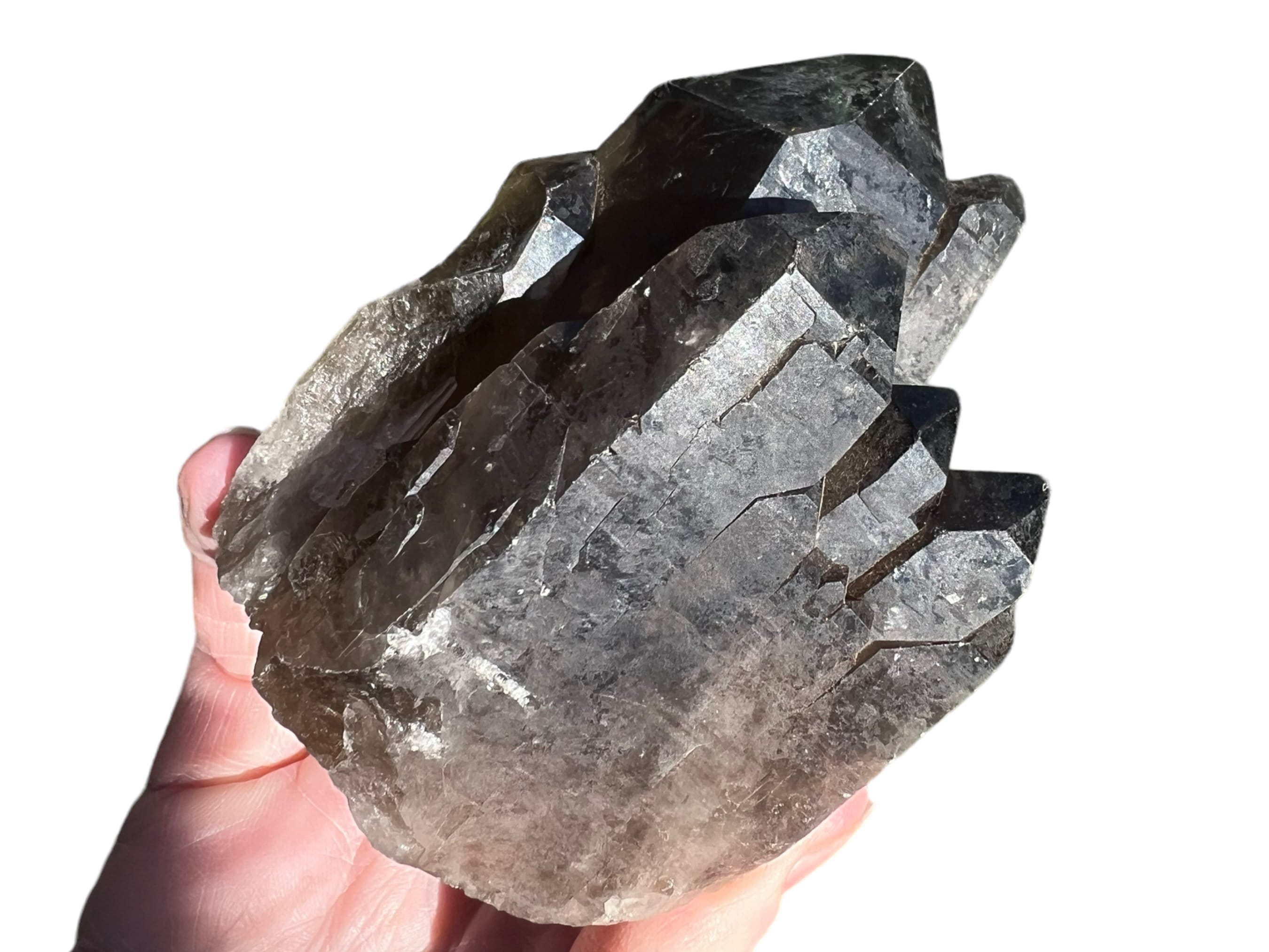Smoky Quartz Cluster From Brazil, Elestial Crystal For Protection, Grounding #6