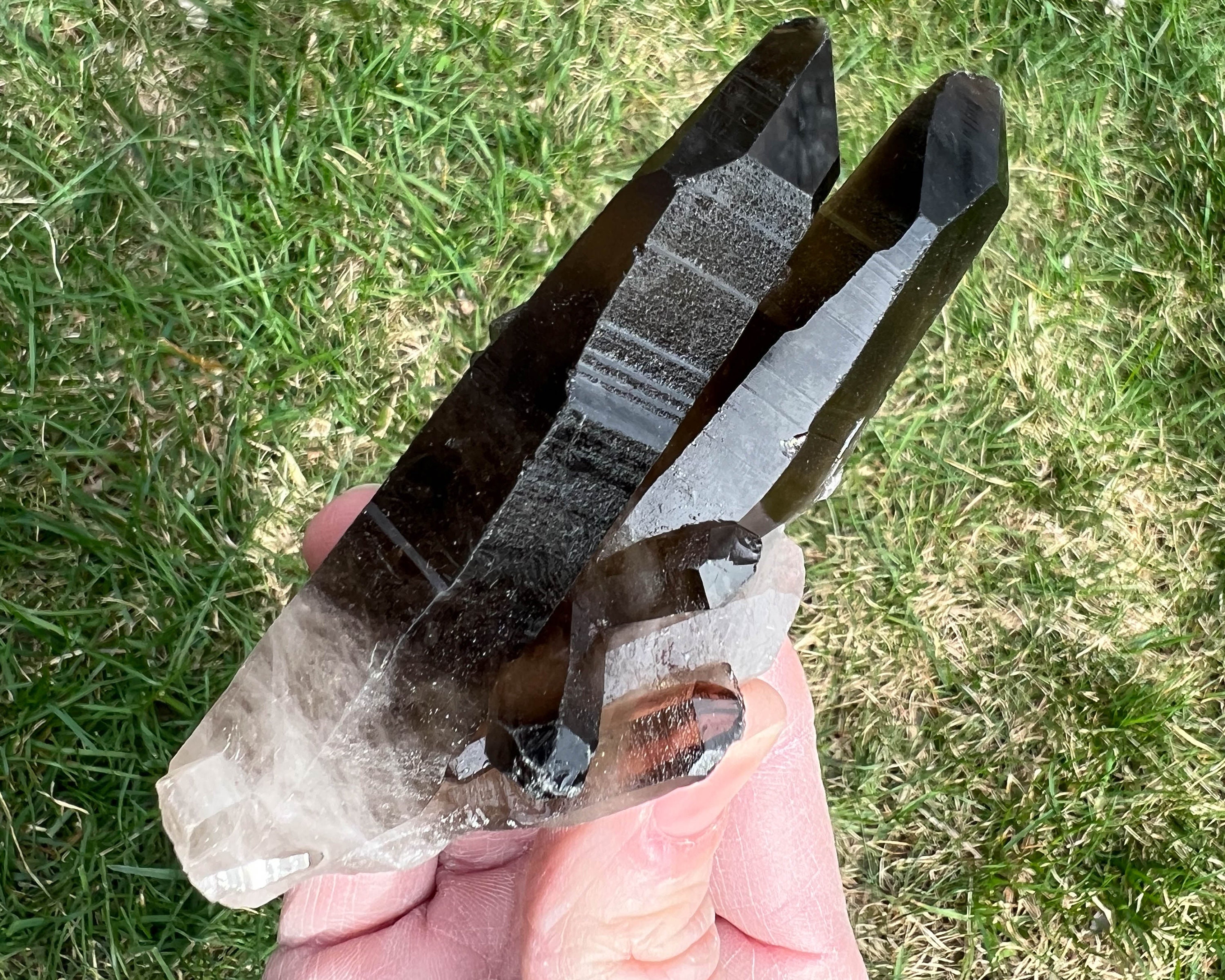 Smoky Quartz Cluster From Brazil, Crystal For Protection, Grounding, Witchy Gift #7