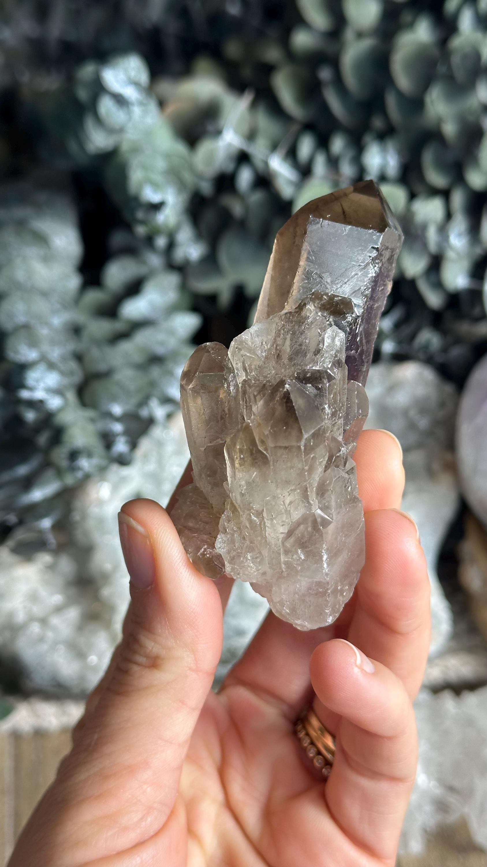 Smoky Quartz Cluster – Grounding Crystal Specimen, 3”