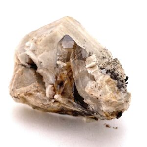 Raw Smoky Quartz Crystal With Aegirine & Orthoclase, Malawi Mineral Specimen