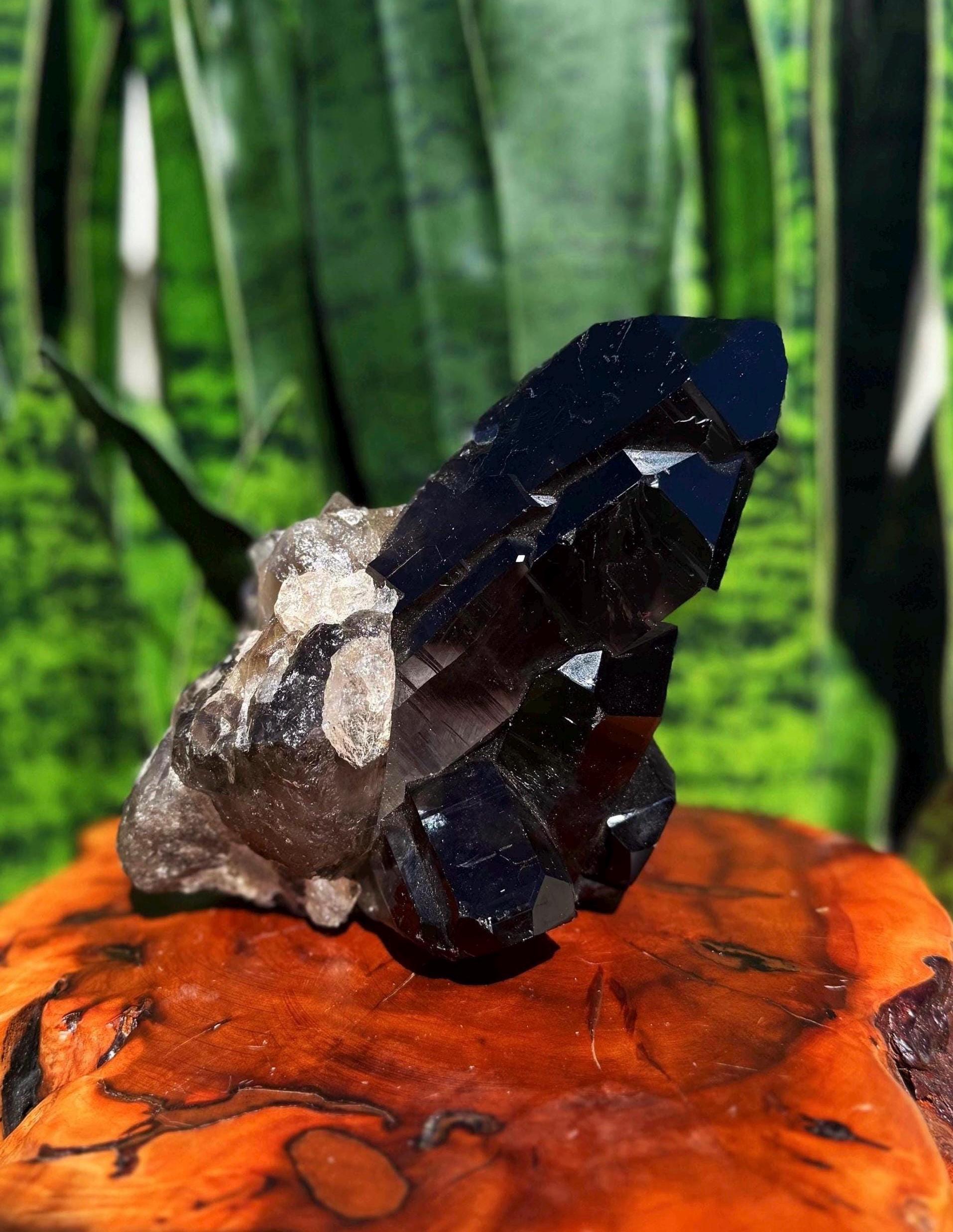 Smoky Quartz Crystal Cluster -  Xl Crystal For Protection & Grounding