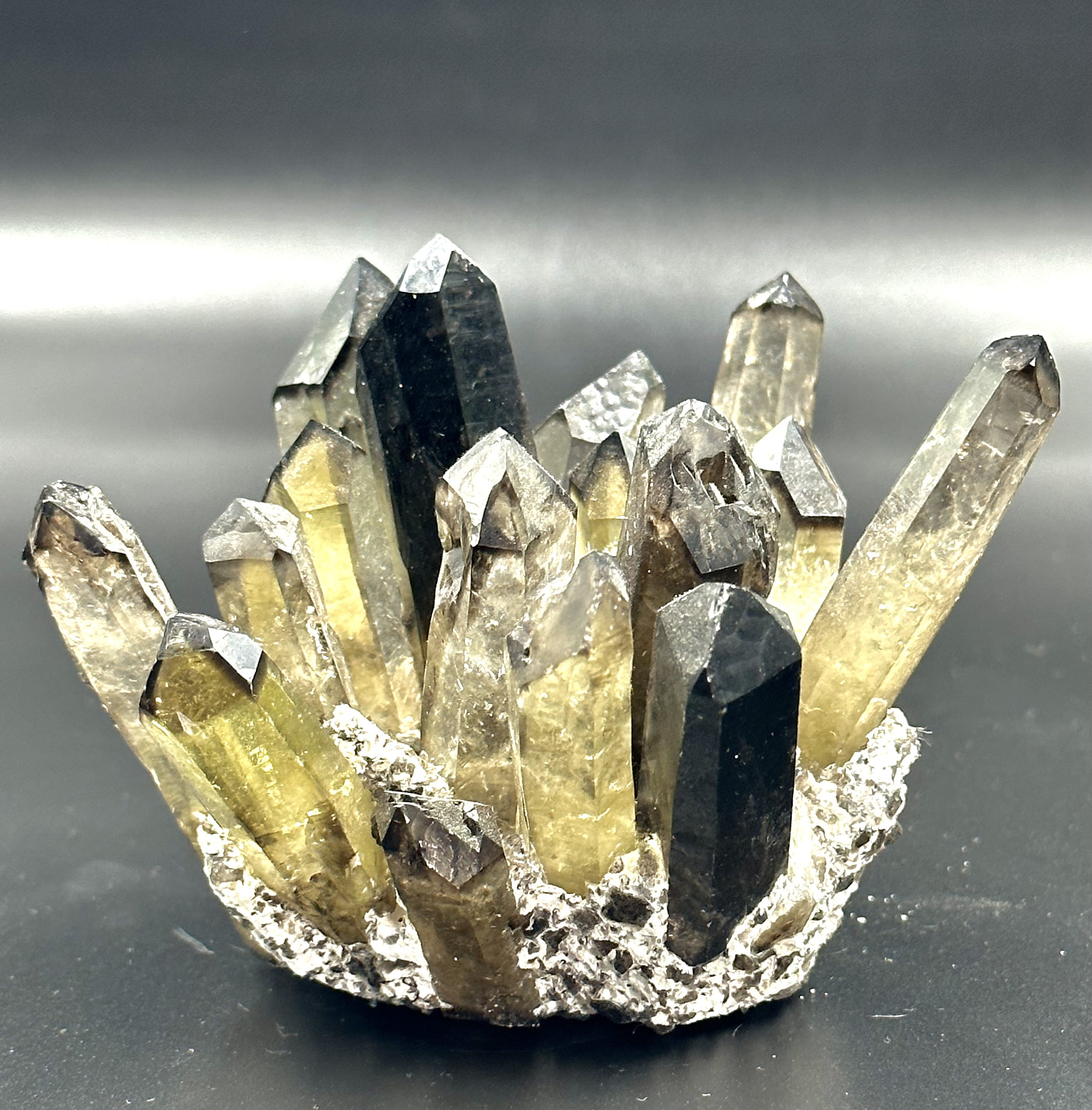 Smoky Quartz Crystal Cluster: Natural Mineral Specimen, Home Decoration (370g)