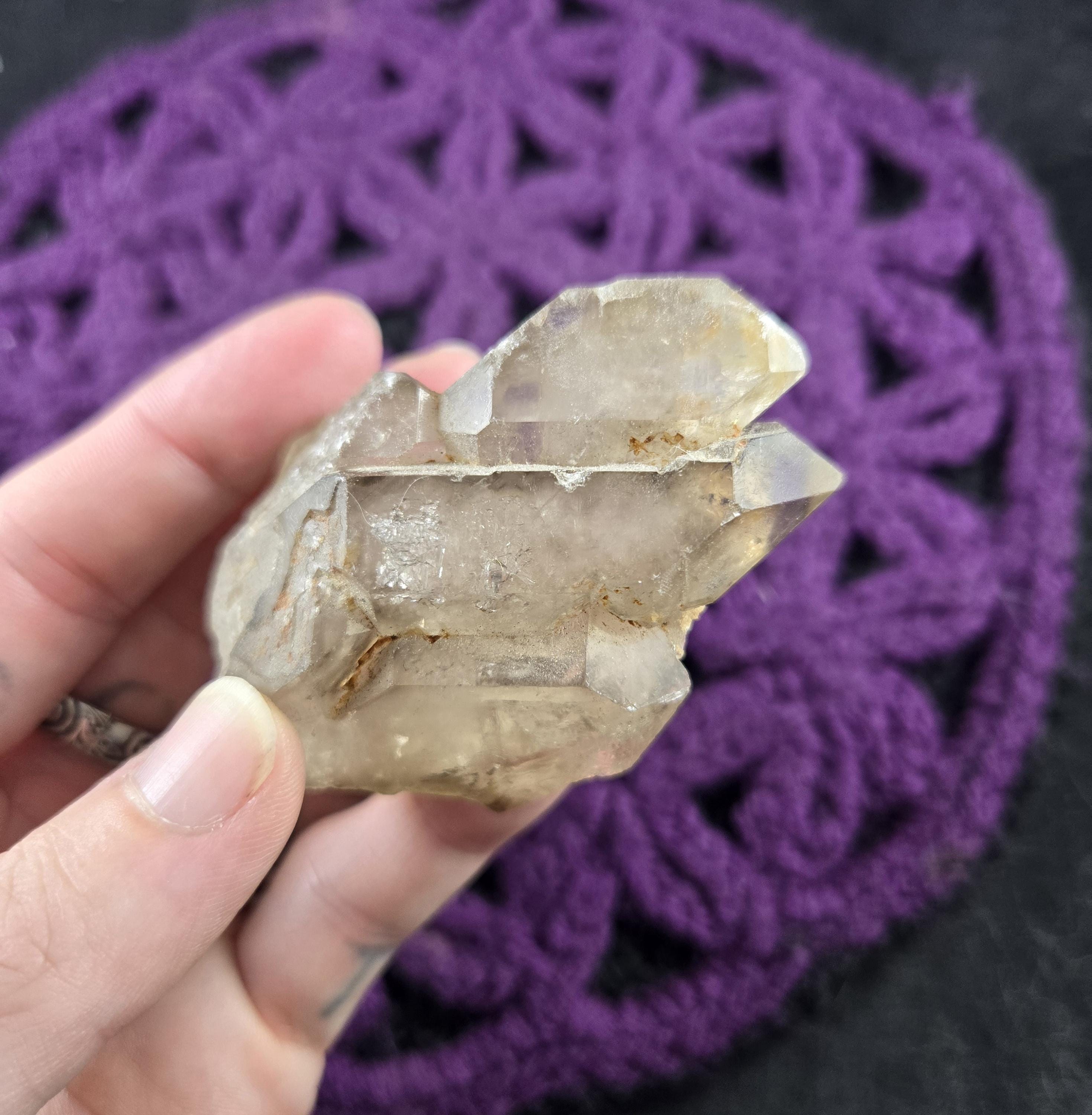 Elestial Smoky Quartz Crystal Raw Stones Crystals Natural Rare Unique Brazil Rough Etched