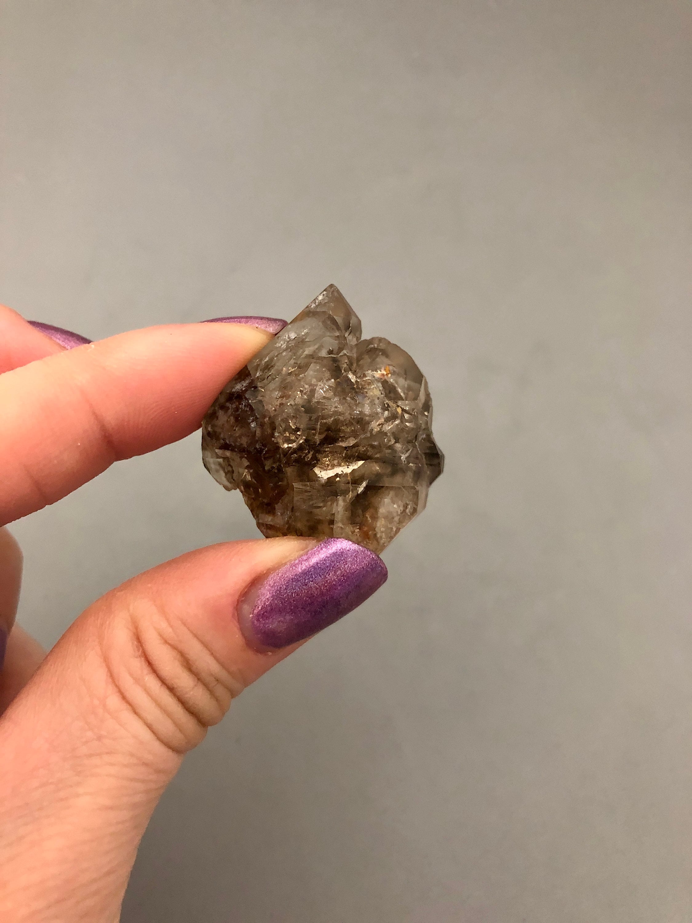Elestial Smoky Quartz Crystal Specimen Cluster (1 1/8") For Transformation, Connecting To Source, Accessing The Akashic, Harmony, Courage