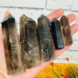Smoky Quartz Point, Natural Raw Crystal Specimen, Buy in Bulk