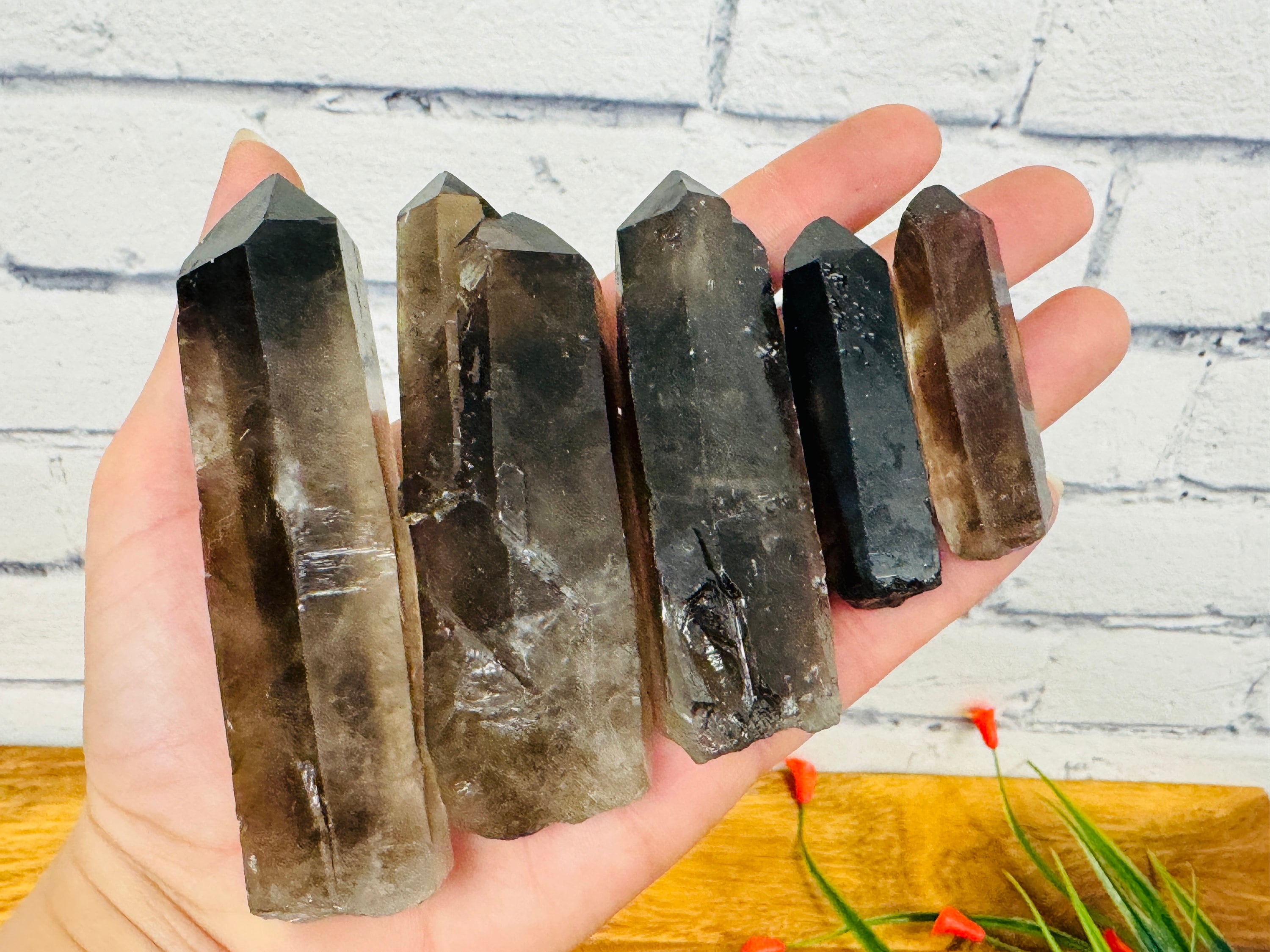 Smoky Quartz Point, Natural Raw Crystal Specimen, Buy In Bulk