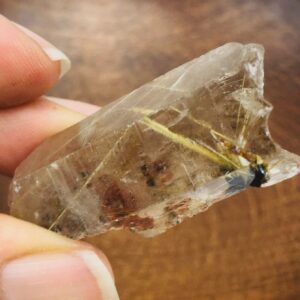 Rutilated Smoky Quartz Point: Raw Crystal With Gold Hair (14.7g) Rutilated Smoky Quartz Point: Raw Crystal With Gold Hair (14.7g)