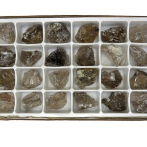 Smokey Quartz Crystal Box – 24 Raw Mineral Pieces