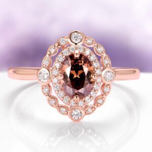 Smoky Quartz Ring- 14k Rose Gold Vermeil Brown Gemstone Engagement Ring For Women- Dainty Promise Ring- Anniversary Birthday Gift For Her Smoky Quartz Ring- 14k Rose Gold Vermeil Brown Gemstone Engagement Ring For Women- Dainty Promise Ring- Anniversary Birthday Gift For Her