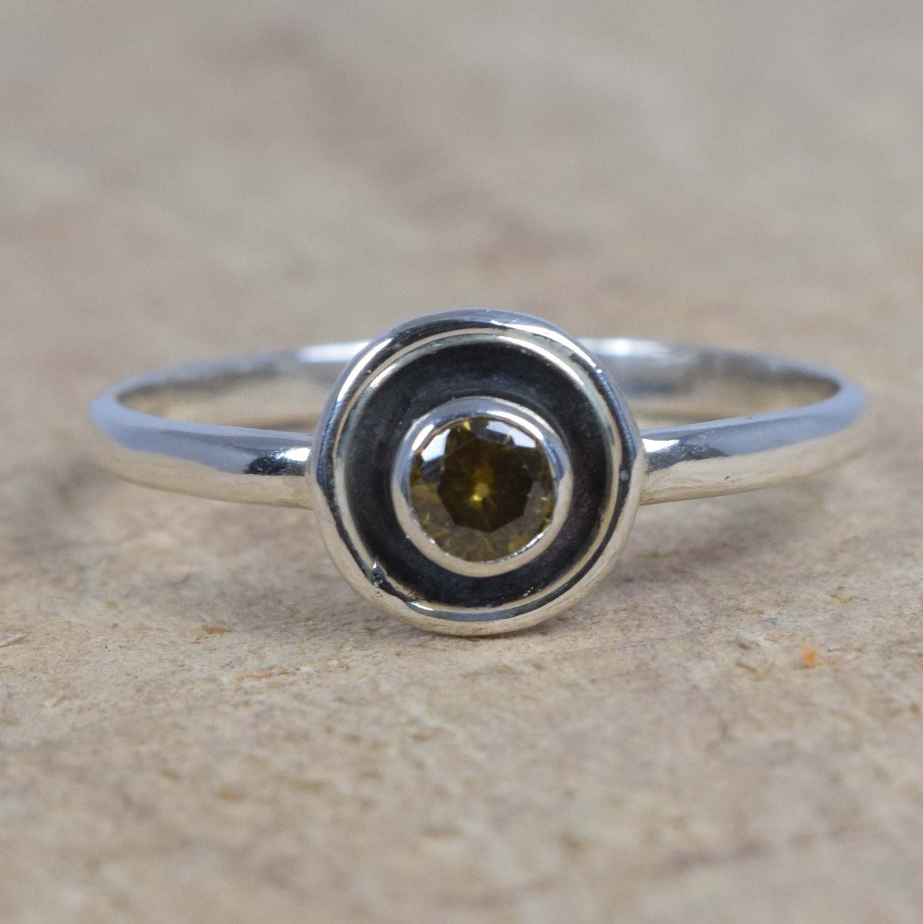 Smoky Quartz Ring: 925 Sterling Silver, Faceted Gemstone, November Birthstone