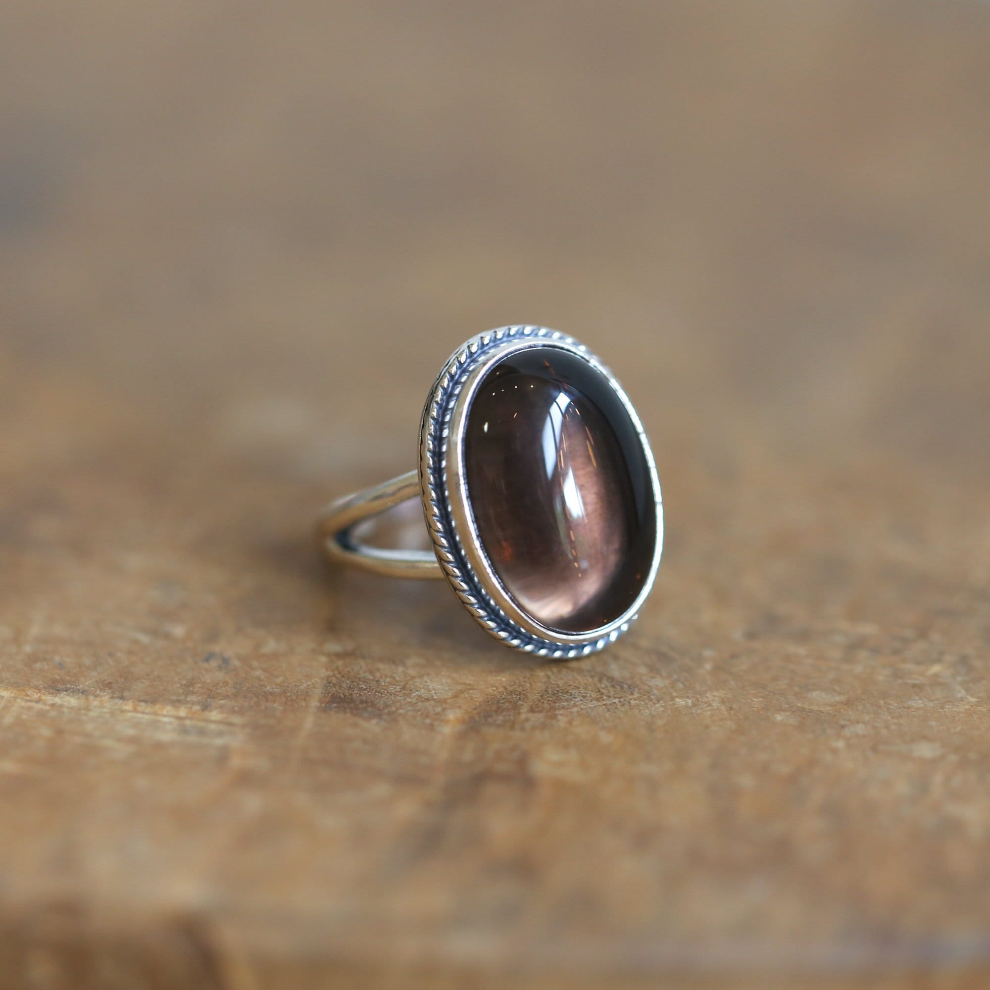 Smoky Quartz Boho Ring - .925 Sterling Silver - Silversmith Smoky Quartz Boho Ring - .925 Sterling Silver - Silversmith