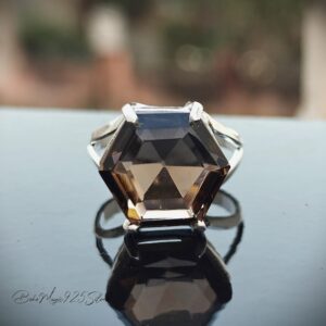 Handmade Smokey Quartz Ring: 925 Sterling Silver Anniversary Jewelry