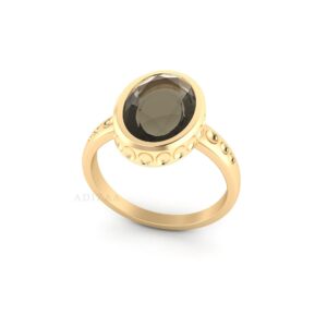 Smoky Quartz Oval Shape Engraved Textured Classy Ring, Handmade Minimalist Ring, 18k Gold Finish Ring For Women, Anniversary Gift Smoky Quartz Oval Shape Engraved Textured Classy Ring, Handmade Minimalist Ring, 18k Gold Finish Ring For Women, Anniversary Gift