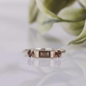 Smokey Quartz Sterling Silver Ring: Dainty November Birthstone Smokey Quartz Sterling Silver Ring: Dainty November Birthstone