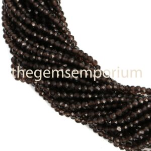 Aaa Smoky Quartz Rondelle Beads, Diamond Cut, 3-3.25mm Aaa Smoky Quartz Rondelle Beads, Diamond Cut, 3-3.25mm