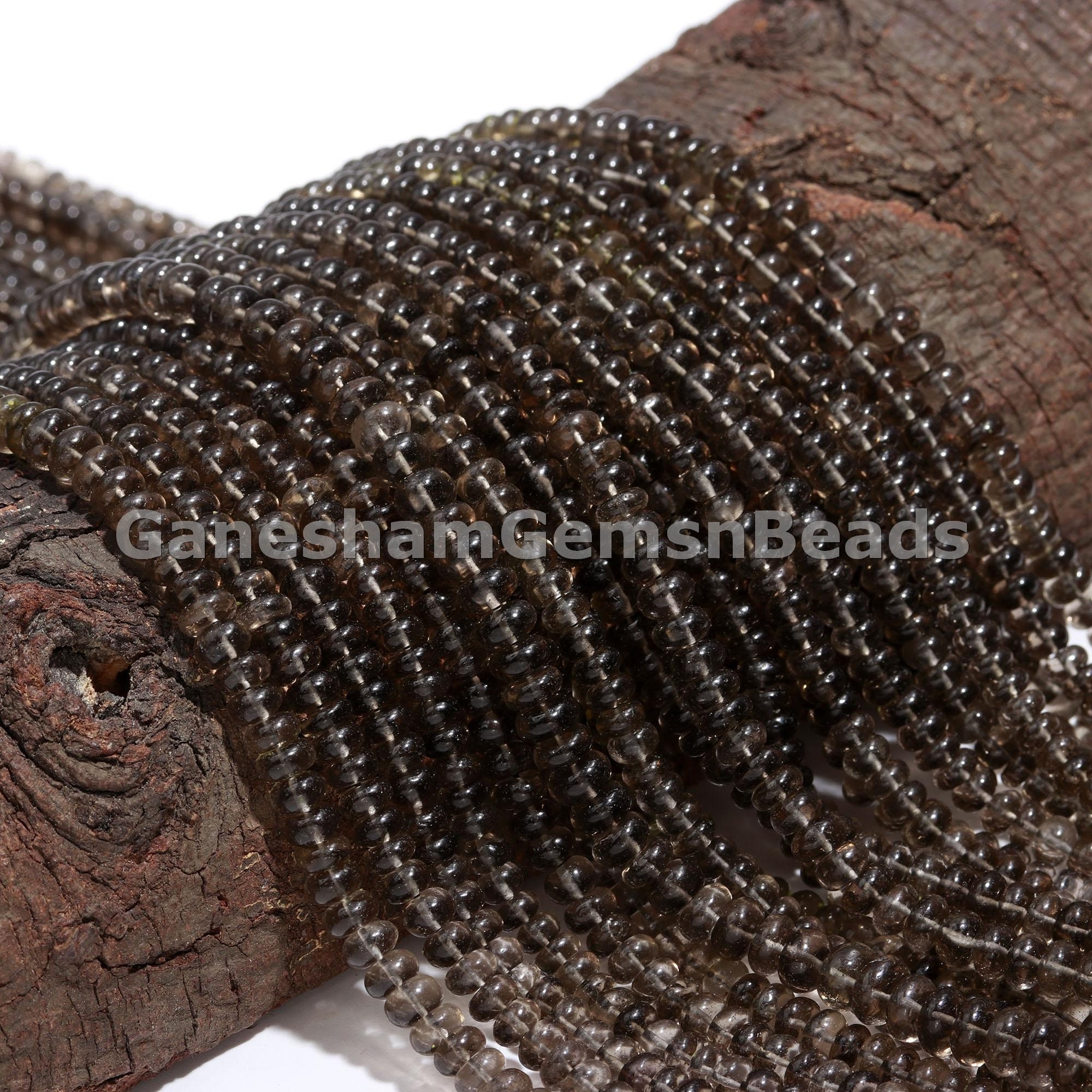 Aaa Gem Grade Genuine Natural Smoky Quartz Beads, Brown Smoky Smooth Rondelle Gemstone Beads, Smokey Quartz Beads Jewelry Making Beads