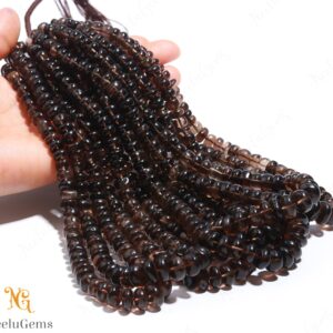 Aaa+ Smoky Quartz Smooth Rondelle Beads,7-11 Mm Natural Smoky Quartz Indian Cut Beads,16" Loose Gemstone Beads For Handmade Jewelry Aaa+ Smoky Quartz Smooth Rondelle Beads,7-11 Mm Natural Smoky Quartz Indian Cut Beads,16" Loose Gemstone Beads For Handmade Jewelry