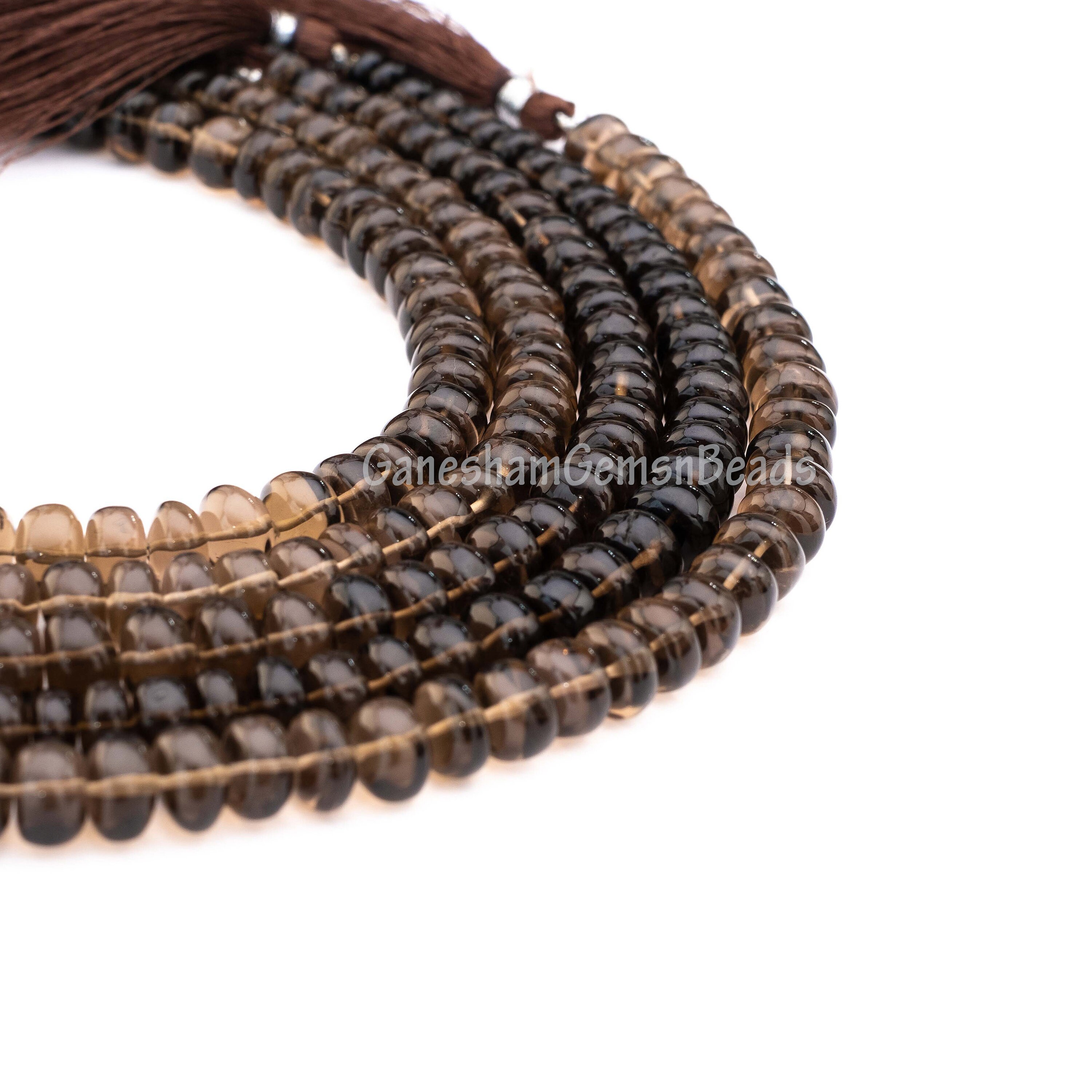 Brown Smoky Quartz Smooth Rondelle Beads, Natural Smoky Quartz Rondelle Beads, Aaa Smoky Quartz Plain Beads, Smoky Quartz Beads Strand
