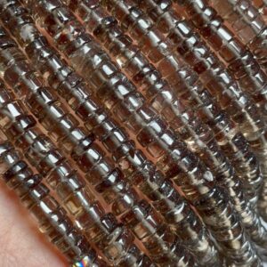 Dark Color- Natural Smoky Quartz Plain Tyre Gemstone Beads Size- 5-7 mm, 12 Inch Strand For Making Jewelry Dark Color- Natural Smoky Quartz Plain Tyre Gemstone Beads Size- 5-7 mm, 12 Inch Strand For Making Jewelry